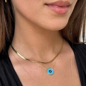 Jennifer Zeuner Jewelry $187 Gold Vermeil Herringbone Karli Chain Necklace